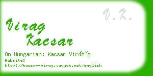 virag kacsar business card